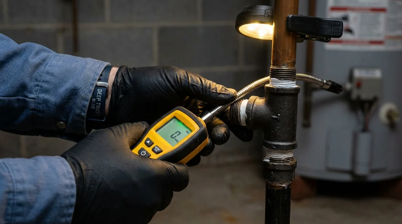 Gas leak detection with electronic sniffer by Johns Plumbing LLC in Panhandle