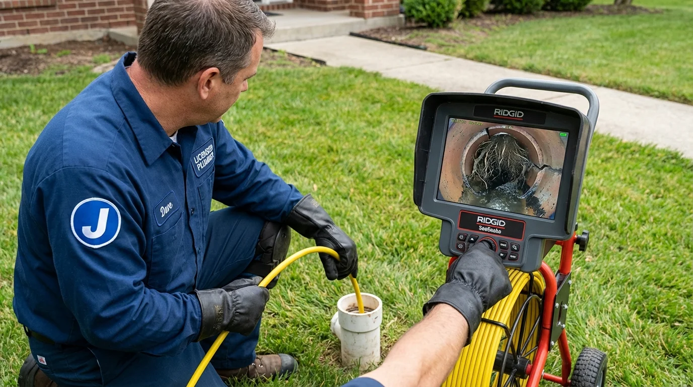 Sewer camera inspection being performed by Johns Plumbing LLC in Panhandle